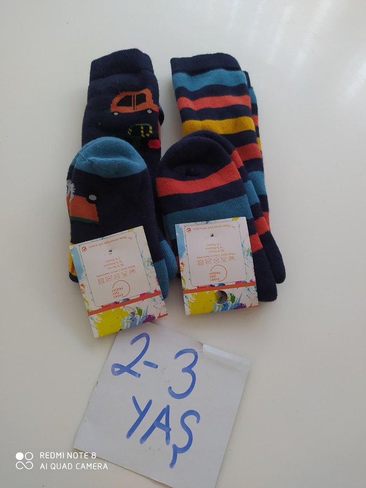 Çocuk Renkli Desenli Çorap 2-3 Yaş - Görsel 2