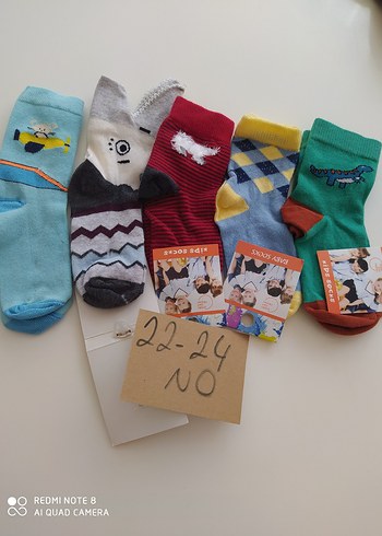 Erkek Çocuk Çok Renkli Baskılı Çorap 5'li Set - Görsel 3