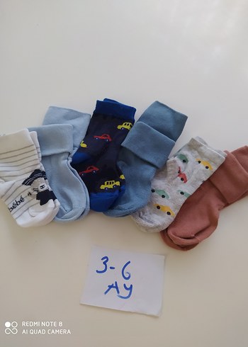 Erkek Bebek Renkli Çorap Seti 3-6 Ay - Görsel 2