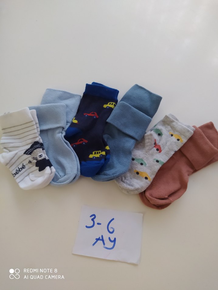 Erkek Bebek Renkli Çorap Seti 3-6 Ay - Görsel 2