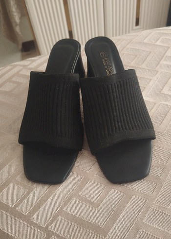 Siyah Tokalı Kadın Topuklu Sandalet - Görsel 5