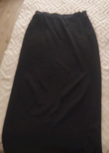 Drapeli Siyah Kadın Uzun Etek - Görsel 2