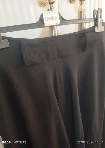 Uzun Siyah Salaş Drapeli Etek - Görsel 4