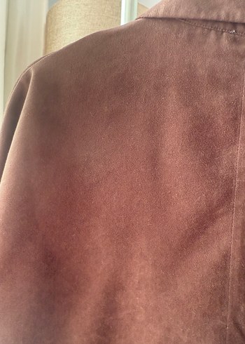 38 Beden Kahverengi Süet Kadın Blazer Ceket