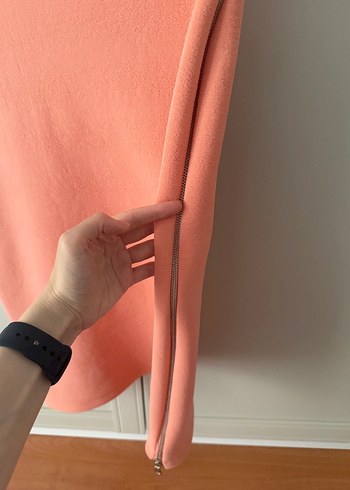 Pembe Midi Esnek Kumaş Etek - Görsel 3