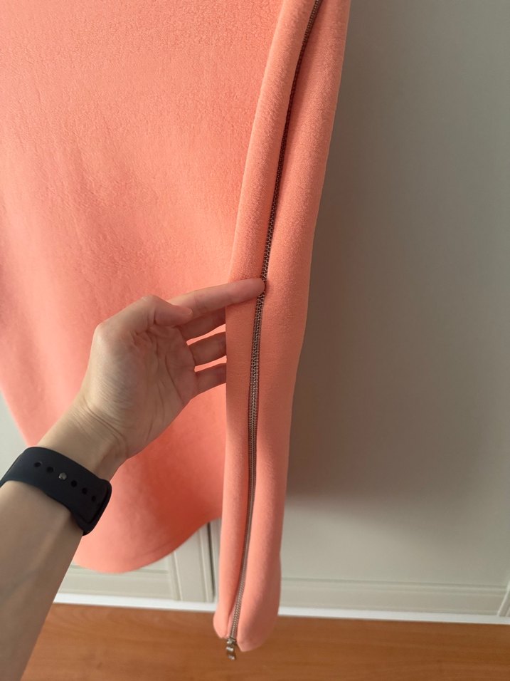 Pembe Midi Esnek Kumaş Etek - Görsel 3