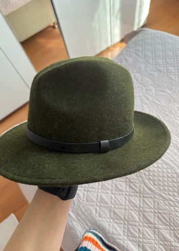 Tokalı Yeşil Yün Kadın Şapka - Görsel 3