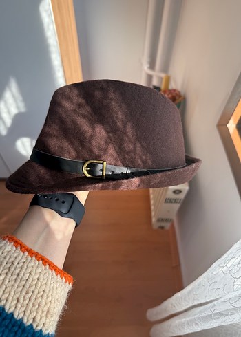 Kahverengi fötr şapka - Görsel 3