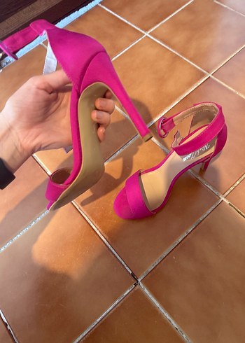 ADL Pembe Stiletto Topuklu Kadın Abiye Ayakkabı - Görsel 3