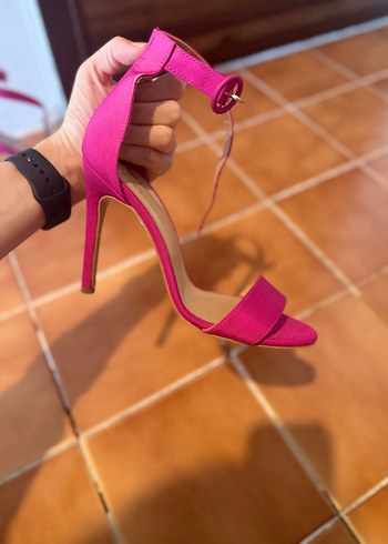 ADL Pembe Stiletto Topuklu Kadın Abiye Ayakkabı - Görsel 5