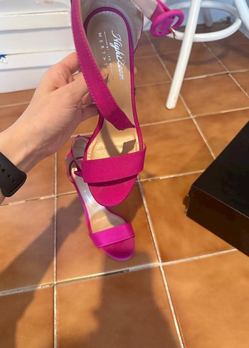 ADL Pembe Stiletto Topuklu Kadın Abiye Ayakkabı - Görsel 2