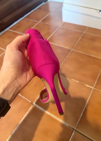 ADL Pembe Stiletto Topuklu Kadın Abiye Ayakkabı - Görsel 4