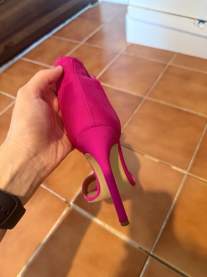 ADL Pembe Stiletto Topuklu Kadın Abiye Ayakkabı - Görsel 4