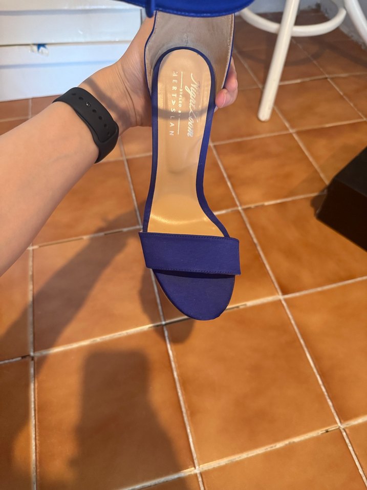 ADL nightzoom  Koyu Mavi Süet Topuklu Kadın Ayakkabı - Görsel 4