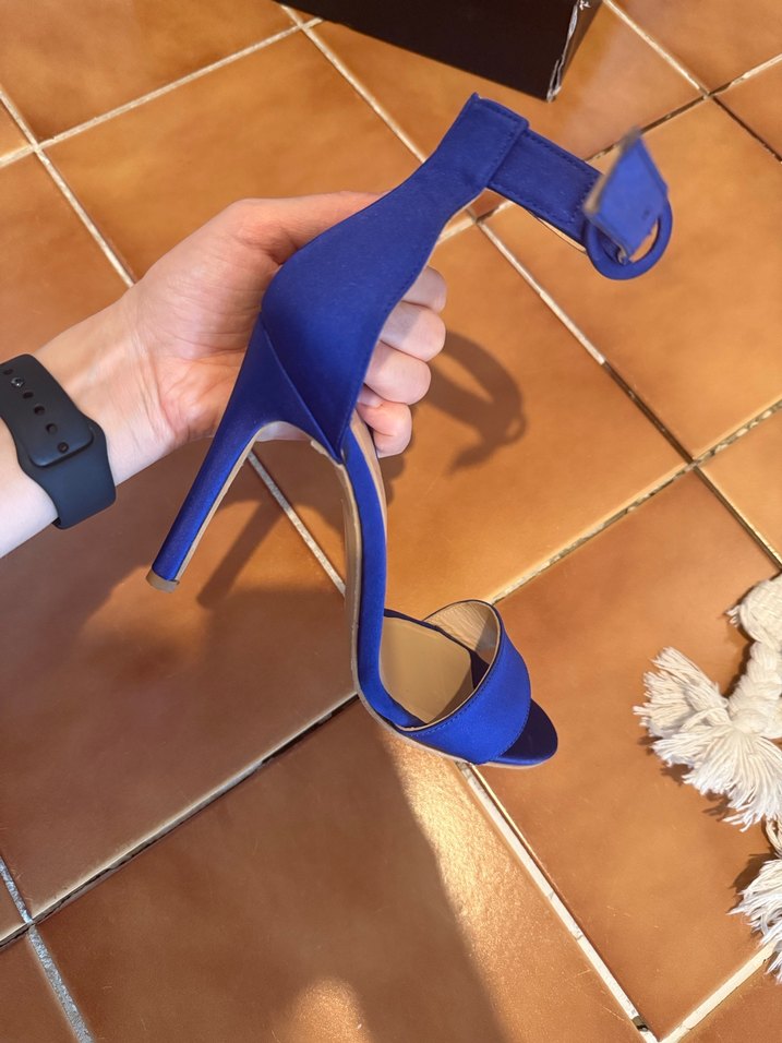ADL nightzoom  Koyu Mavi Süet Topuklu Kadın Ayakkabı - Görsel 2