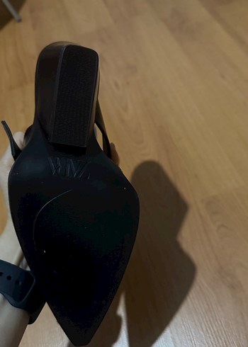 Zara Bordo Deri Tokalı Dolgu Topuklu Stiletto - Görsel 3