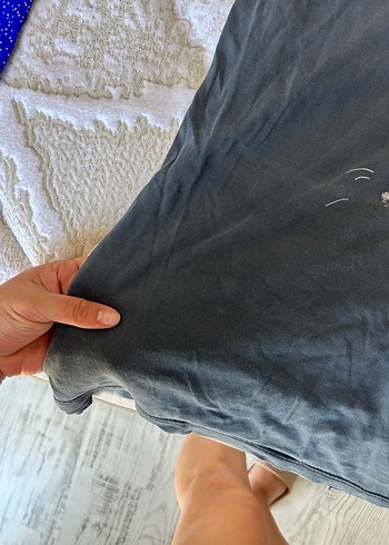 Gri Baskılı Kadın Denim Tişört - Görsel 2