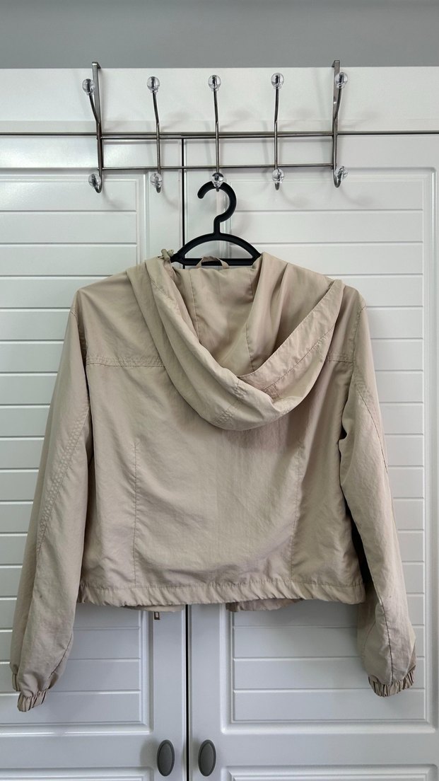 Bej Midi Keten Ceket, Rahat Kesim, Uzun Kollu - Görsel 2