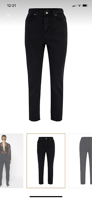 32 Beden siyah Renk Mom jeans