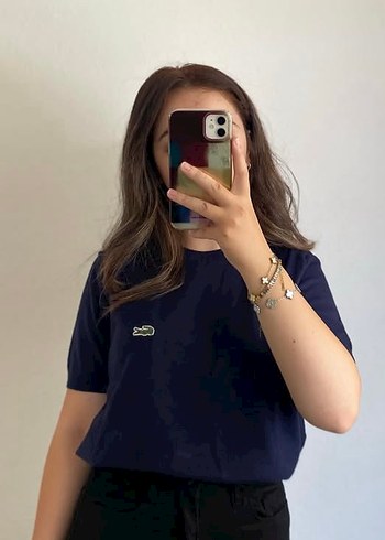 Lacoste Lacivert Kadın Kısa Kollu Basic Triko