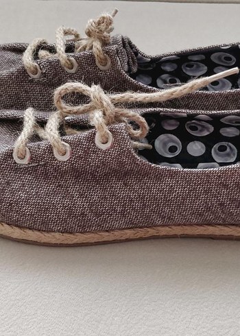 Düğmeli Örgü Kadın Dolgu Topuk Espadril - Görsel 3