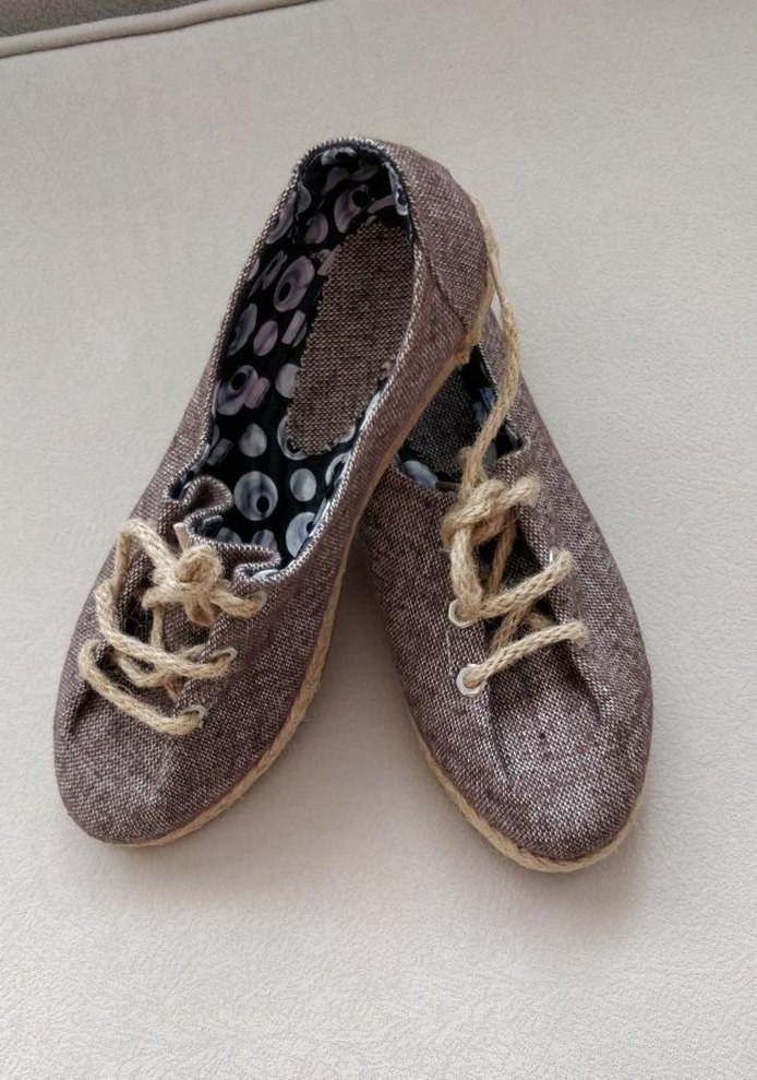 Düğmeli Örgü Kadın Dolgu Topuk Espadril - Görsel 2