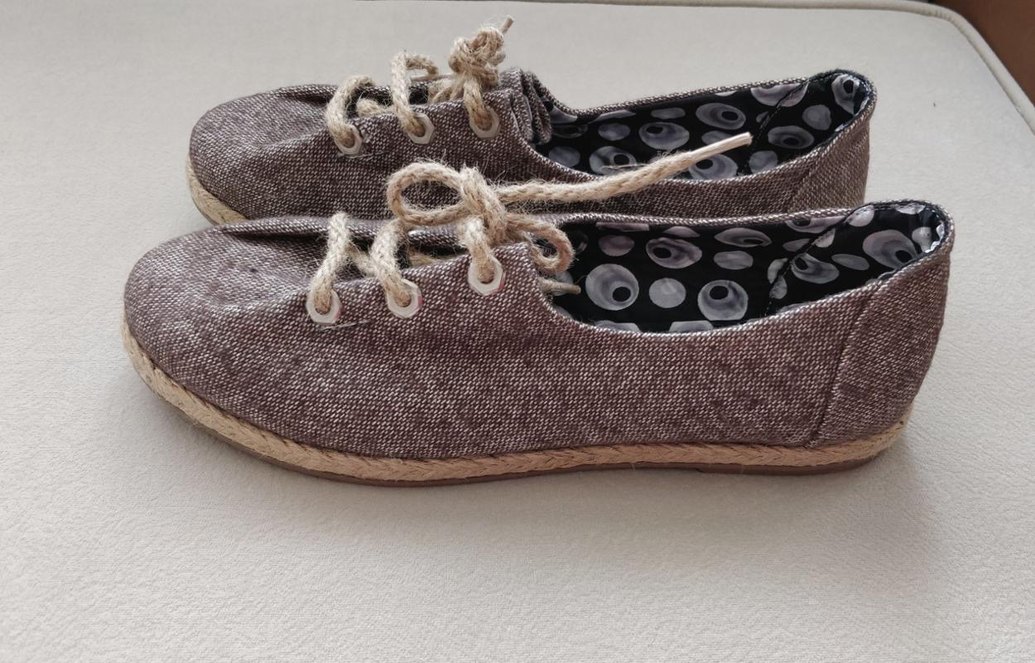 Düğmeli Örgü Kadın Dolgu Topuk Espadril - Görsel 3