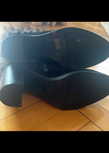 Kahverengi Leopar Desenli Kürklü Süet Topuklu Bot - Görsel 5