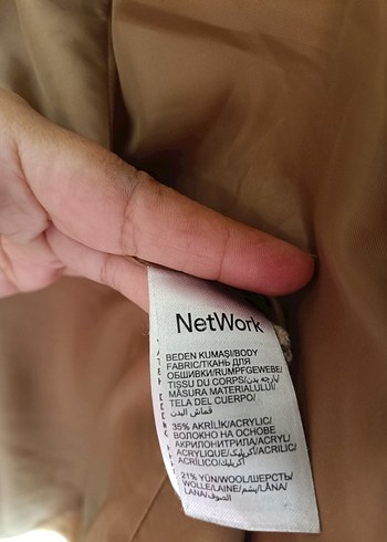 l Beden kahverengi Renk Network yün karışım mont