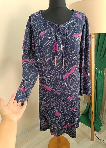 Uzun Kollu Mor Bohem Salaş Elbise - Görsel 14