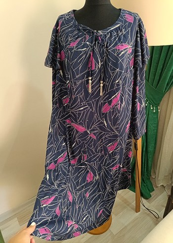 Uzun Kollu Mor Bohem Salaş Elbise - Görsel 5