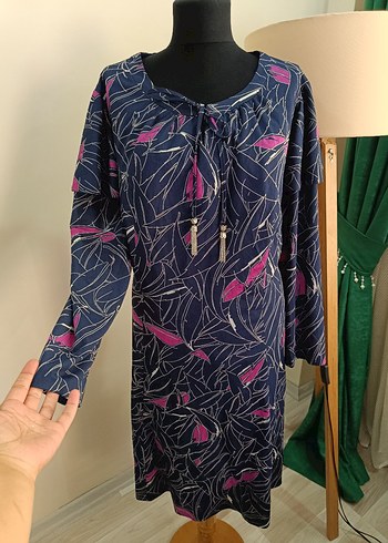 Uzun Kollu Mor Bohem Salaş Elbise - Görsel 11