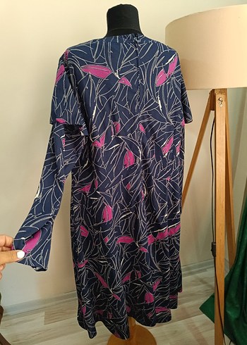 Uzun Kollu Mor Bohem Salaş Elbise - Görsel 7