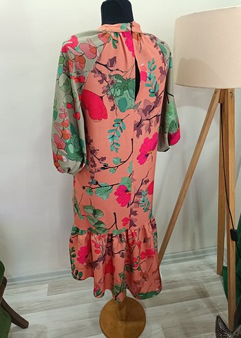 Çiçek Desenli Bohem asimetrik Elbise - Görsel 14