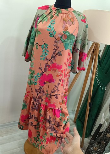 Çiçek Desenli Bohem asimetrik Elbise - Görsel 7