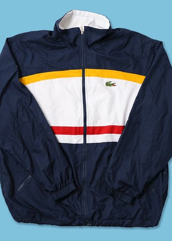 Lacoste Erkek Lacivert Fermuarli Spor Mont