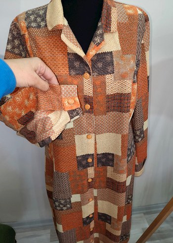 Düğmeli V Yaka Bohem Kadın Elbise - Görsel 7