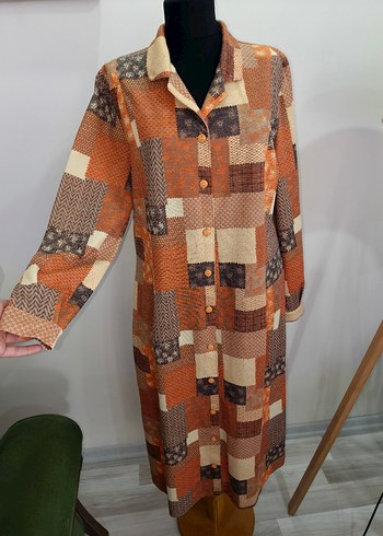 Düğmeli V Yaka Bohem Kadın Elbise - Görsel 15