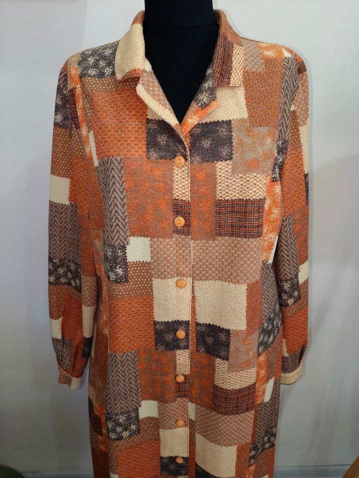 Düğmeli V Yaka Bohem Kadın Elbise - Görsel 4