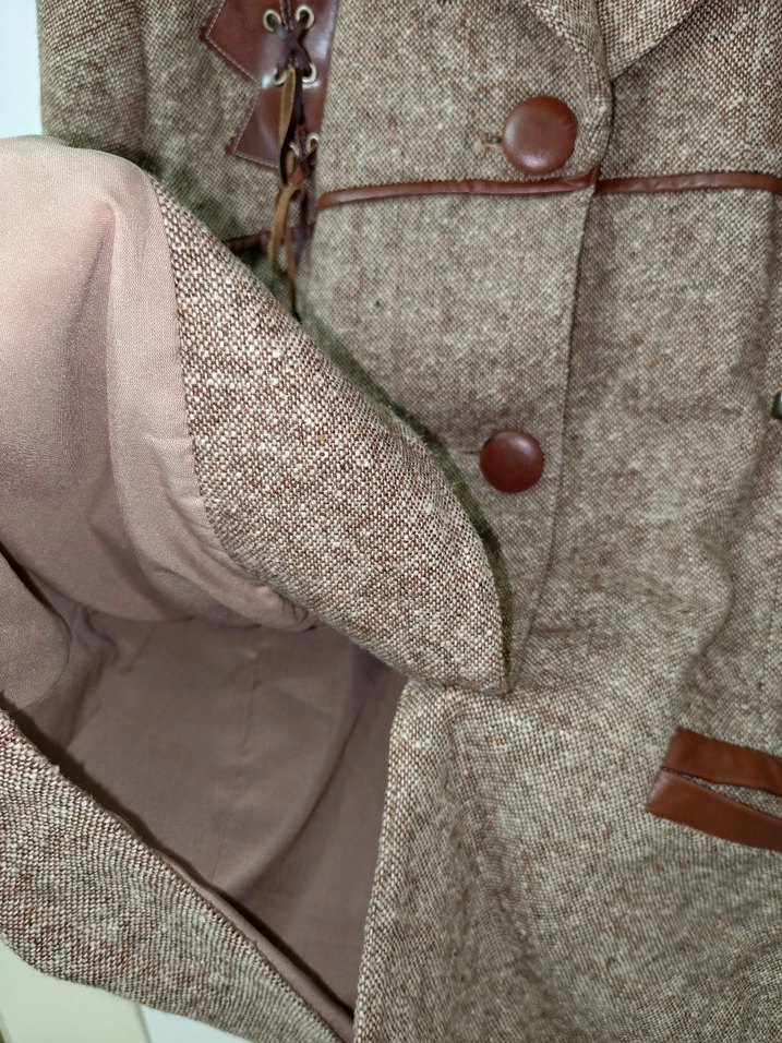 Düğmeli Kahverengi Bohem Kadın Blazer - Görsel 3