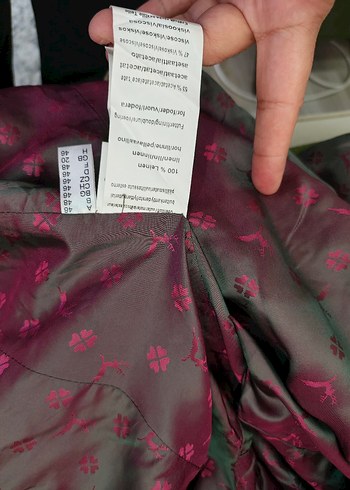 Düğmeli Kahverengi Keten Vintage bavyera Blazer - Görsel 6