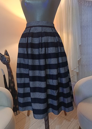 xl Beden siyah Renk Pilili Midi vintage Etek