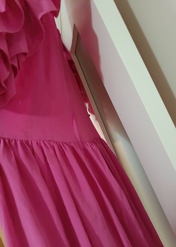 Vintage Dantel Detaylı Pembe Midi Elbise - Görsel 13