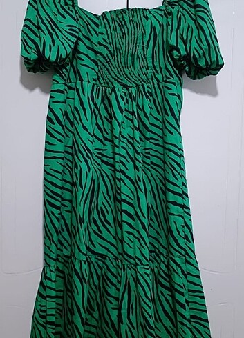 Diğer Yeşil zebra desen elbise
