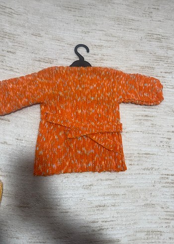 Turuncu Örgü Kız Çocuk Hırka - Görsel 3