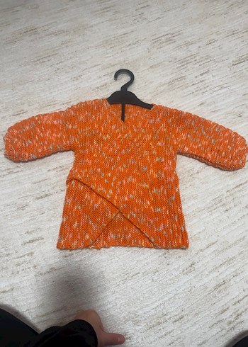 Turuncu Örgü Kız Çocuk Hırka - Görsel 2