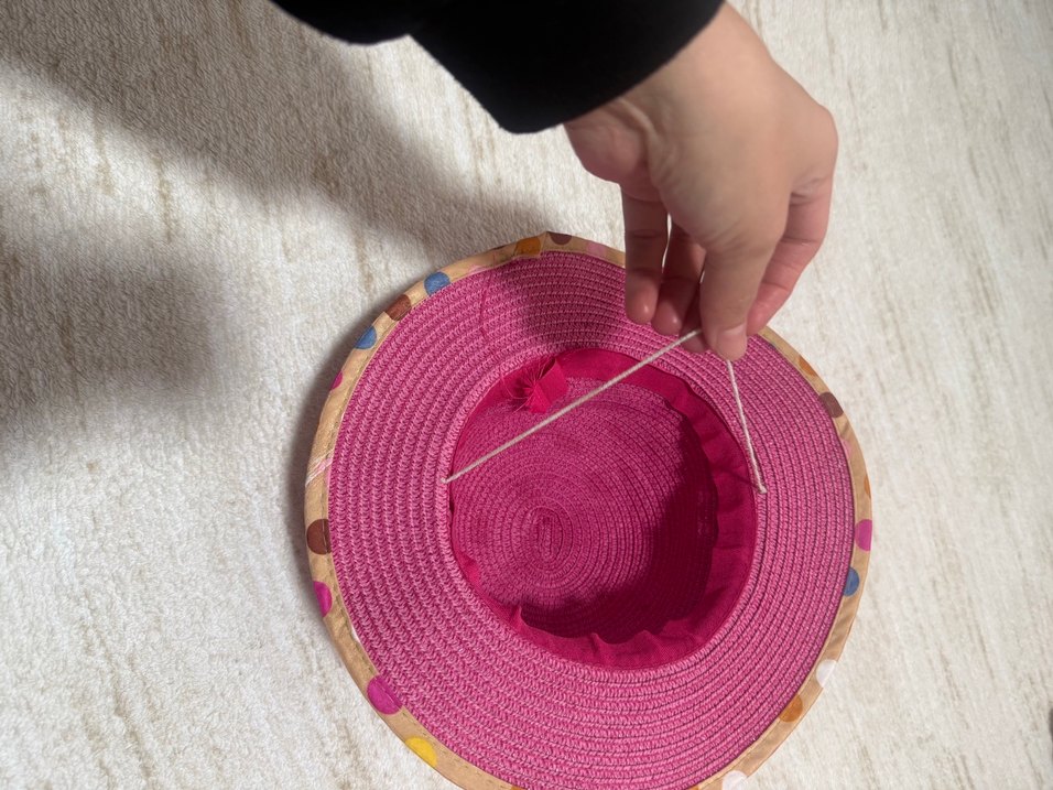 Pembe Kadın Fırfırlı Bohem Şapka - Görsel 3