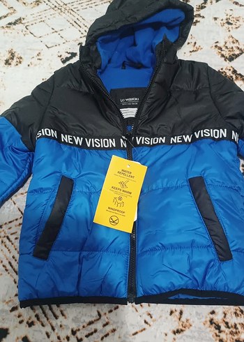 Kapüşonlu Erkek Çocuk Mavi Mont - Görsel 2