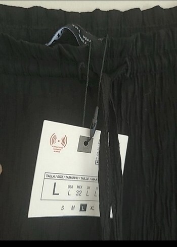 l Beden Siyah Salaş Kadın Kumaş Pantolon
