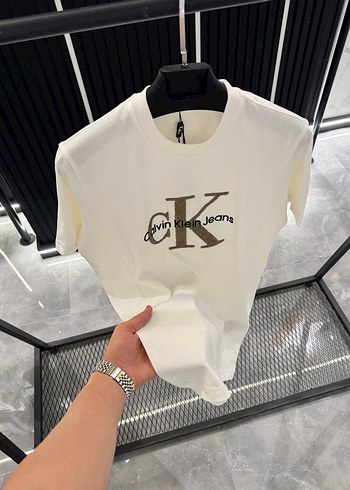 Calvin Klein Erkek Beyaz Baskılı Tişört
